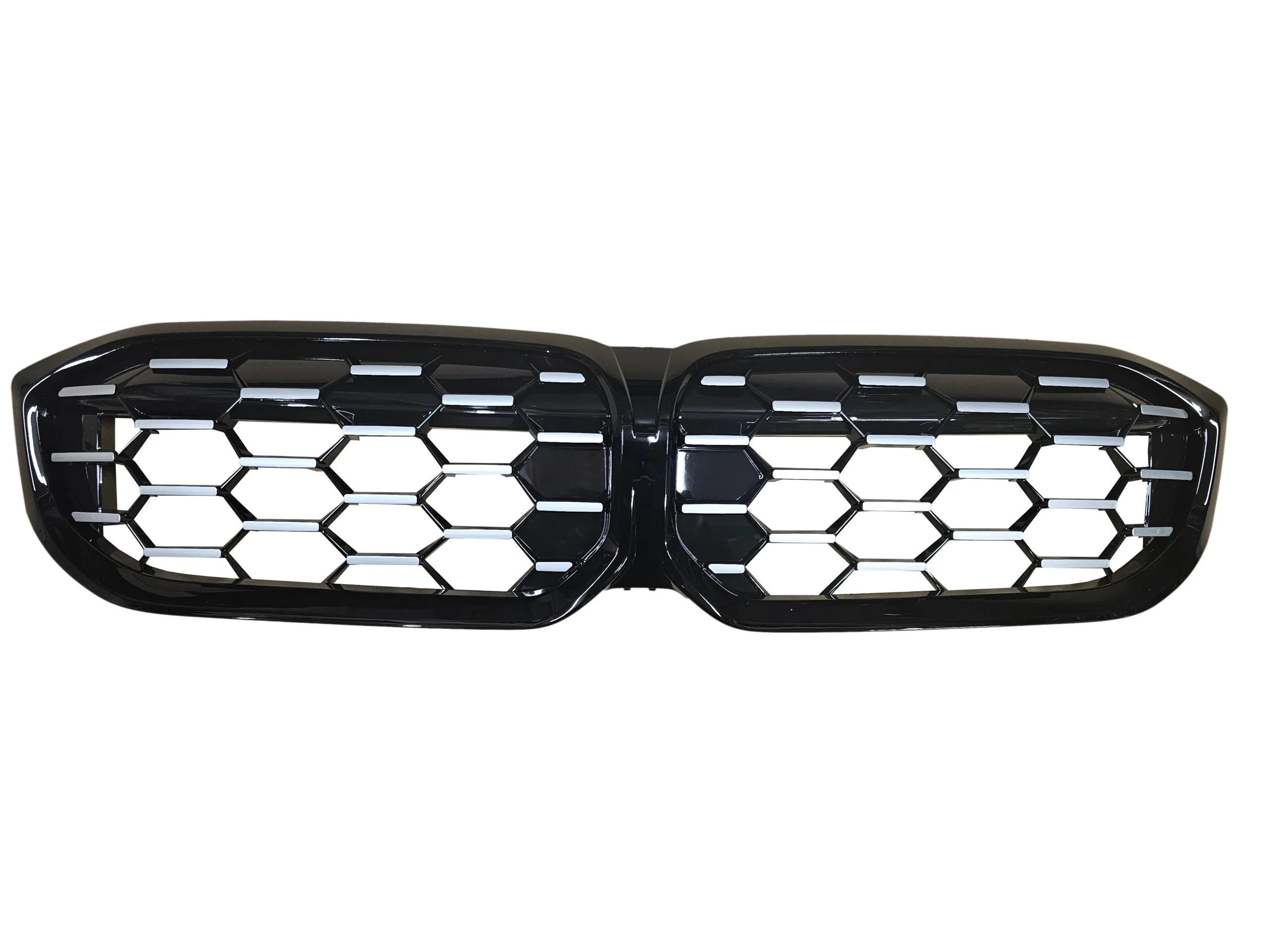 BMW 3er G20/G21 FACELIFT ab 2022 Niere Grill, SCHWARZ + SILBERNE DEKORLEISTE, OHNE KAMERA (51135A357F9, 5A357F9) – Bild 2